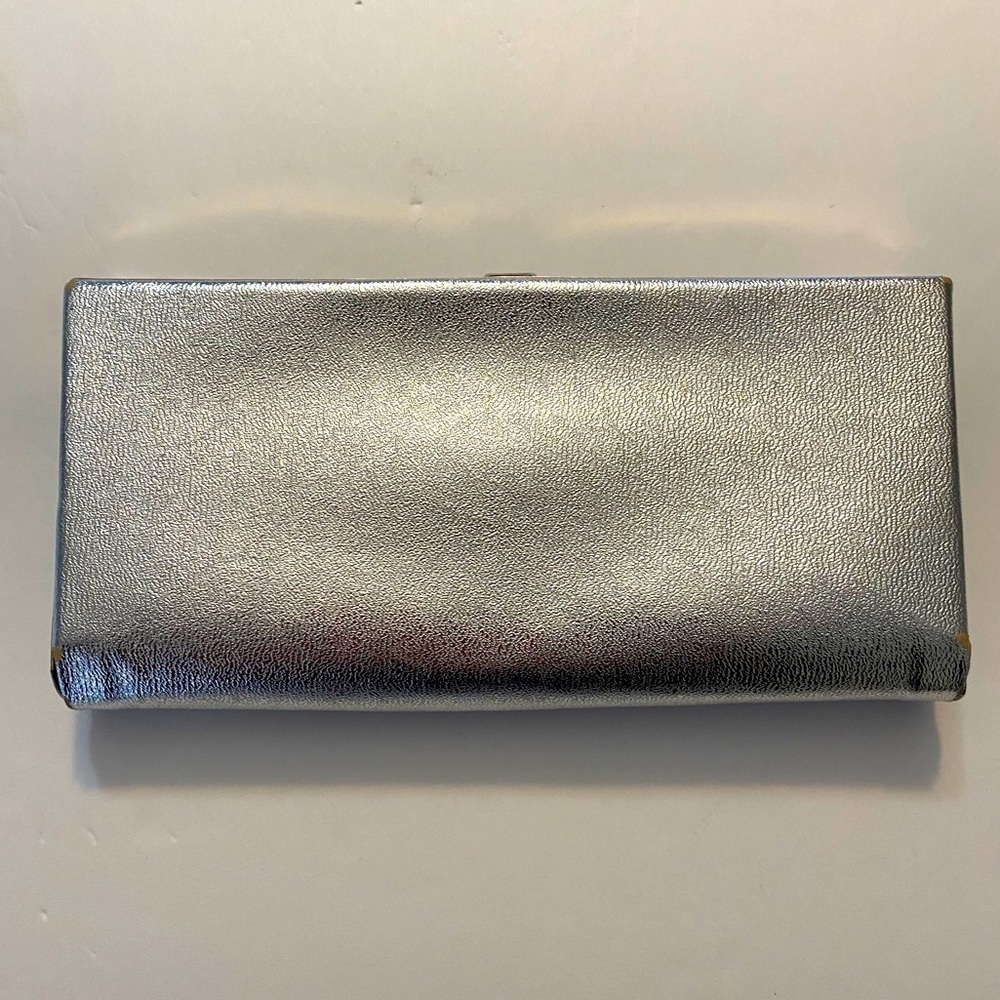 VINTAGE silver 80s formal Clutch purse